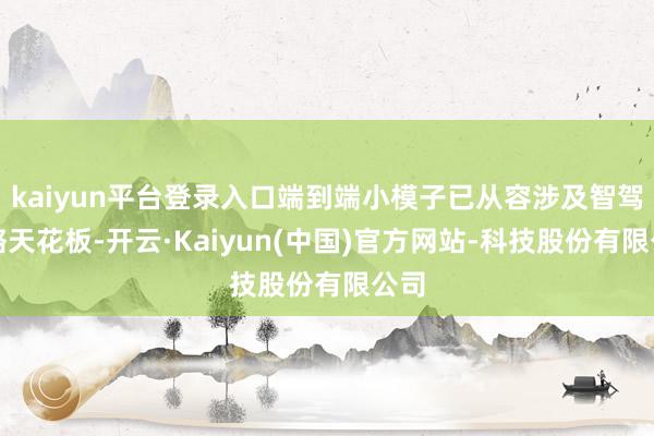 kaiyun平台登录入口端到端小模子已从容涉及智驾才略天花板-开云·Kaiyun(中国)官方网站-科技股份有限公司