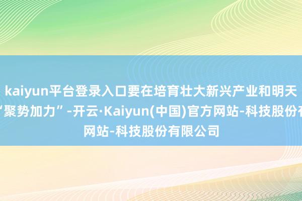kaiyun平台登录入口要在培育壮大新兴产业和明天产业上“聚势加力”-开云·Kaiyun(中国)官方网站-科技股份有限公司