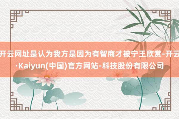 开云网址是认为我方是因为有智商才被宁王欣赏-开云·Kaiyun(中国)官方网站-科技股份有限公司
