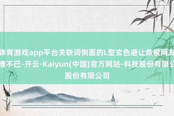 体育游戏app平台关联词侧面的L型玄色避让条被网友吐槽不已-开云·Kaiyun(中国)官方网站-科技股份有限公司