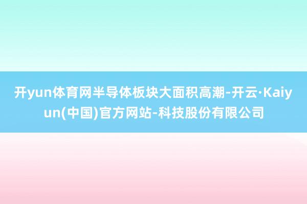 开yun体育网半导体板块大面积高潮-开云·Kaiyun(中国)官方网站-科技股份有限公司