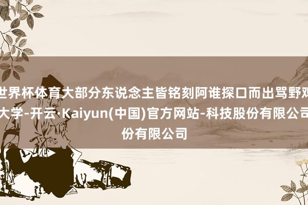 世界杯体育大部分东说念主皆铭刻阿谁探口而出骂野鸡大学-开云·Kaiyun(中国)官方网站-科技股份有限公司