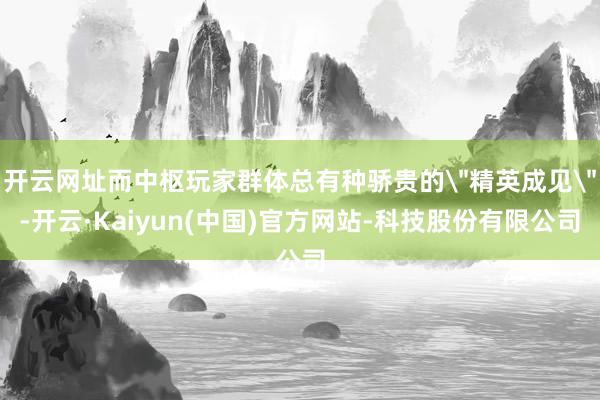 开云网址而中枢玩家群体总有种骄贵的