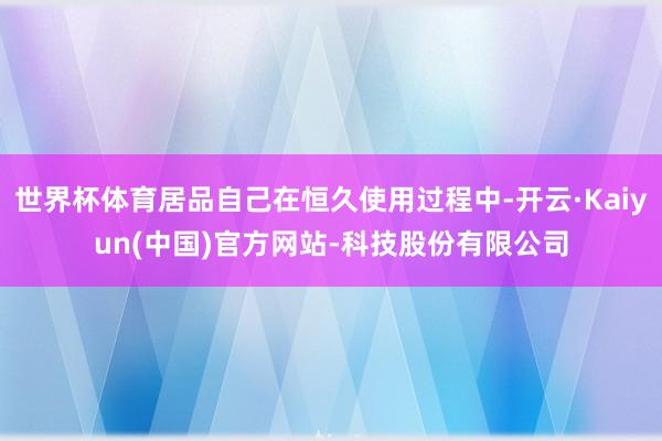 世界杯体育居品自己在恒久使用过程中-开云·Kaiyun(中国)官方网站-科技股份有限公司